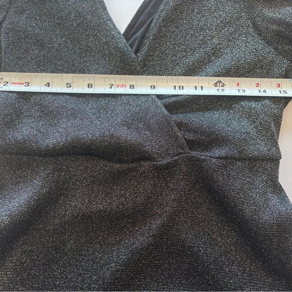 TORRID Black Wrap Tie Back Blouse Shimmery Fabric Plus Size 00 - Picture 4 of 9